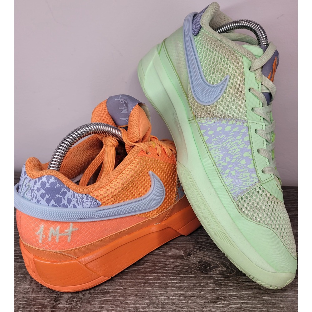 Nike Ja 1 Mismatched Hunger Orange Green DX2294-800 Size 6.5Y Women 8 Basketball